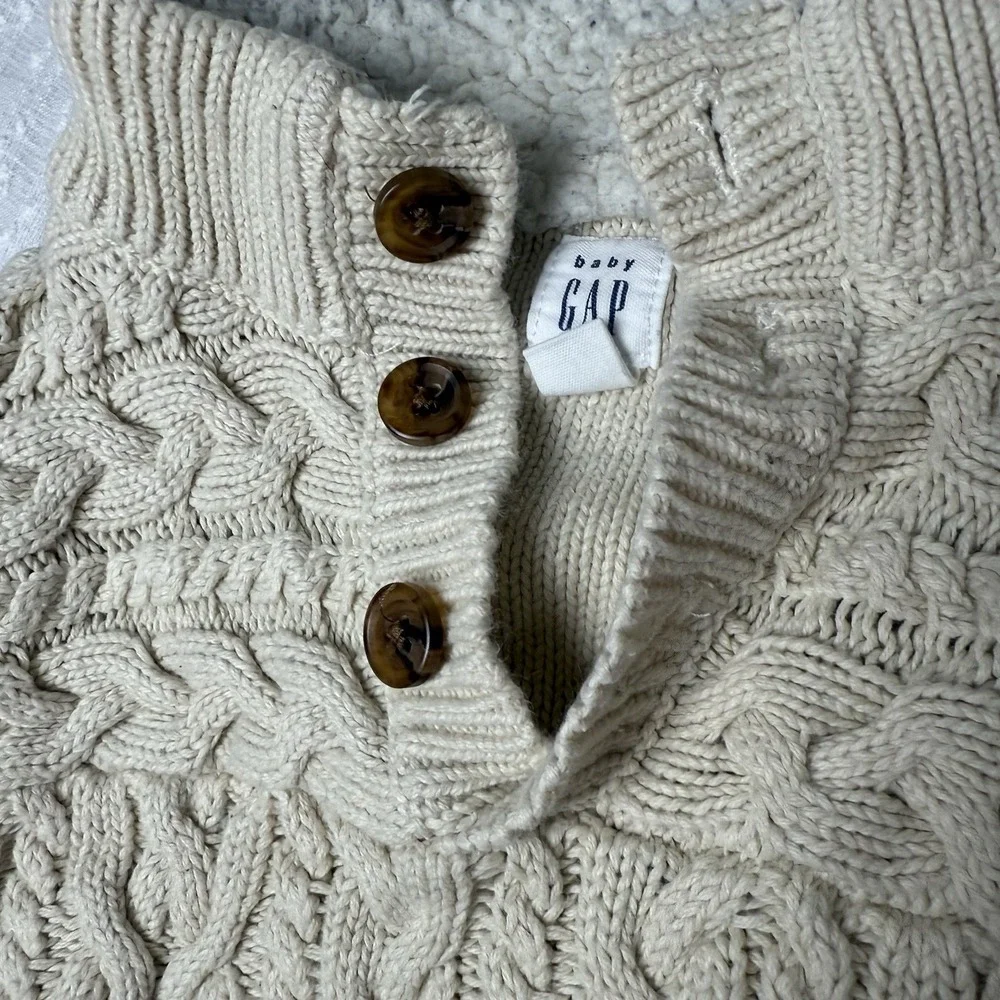 Baby‎ Gap Infant Cable Knit Chunky Romper Size 18 24 Months Fleece Neutral Cozy